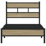 vidaXL Posteľný rám bez matraca dub sonoma 75x190 cm kompozitné drevo – Obrázok 4