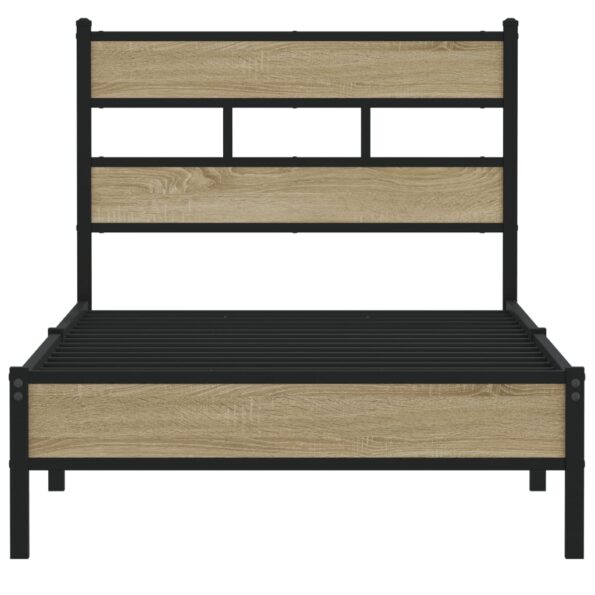 vidaXL Posteľný rám bez matraca dub sonoma 75x190 cm kompozitné drevo – Obrázok 4