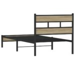 vidaXL Posteľný rám bez matraca dub sonoma 75x190 cm kompozitné drevo – Obrázok 6