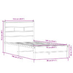 vidaXL Posteľný rám bez matraca dub sonoma 75x190 cm kompozitné drevo – Obrázok 9
