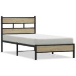vidaXL Posteľný rám bez matraca dub sonoma 90x190 cm kompozitné drevo – Obrázok 2