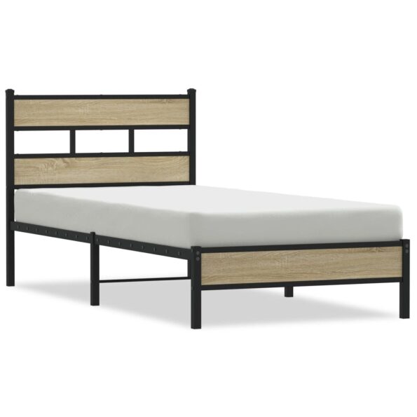 vidaXL Posteľný rám bez matraca dub sonoma 90x190 cm kompozitné drevo – Obrázok 2