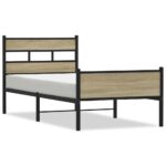 vidaXL Posteľný rám bez matraca dub sonoma 80x200 cm kompozitné drevo – Obrázok 2