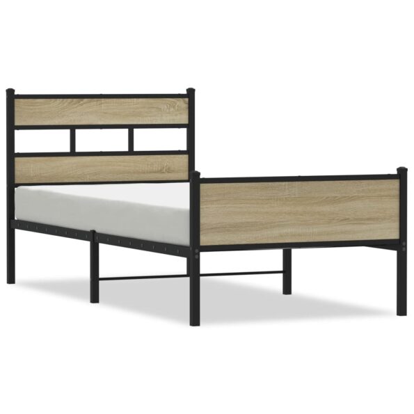 vidaXL Posteľný rám bez matraca dub sonoma 80x200 cm kompozitné drevo – Obrázok 2