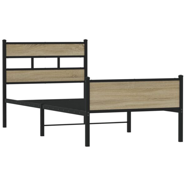 vidaXL Posteľný rám bez matraca dub sonoma 80x200 cm kompozitné drevo – Obrázok 3