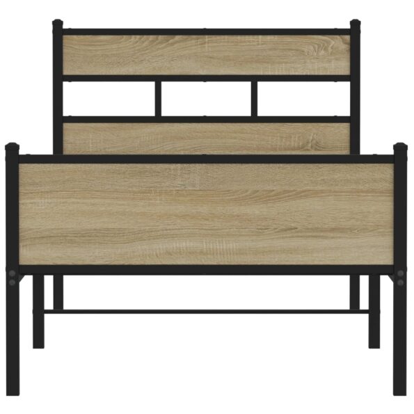 vidaXL Posteľný rám bez matraca dub sonoma 80x200 cm kompozitné drevo – Obrázok 4