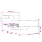 vidaXL Posteľný rám bez matraca dub sonoma 80x200 cm kompozitné drevo – Obrázok 9