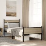 vidaXL Posteľný rám bez matraca dub sonoma 80x200 cm kompozitné drevo