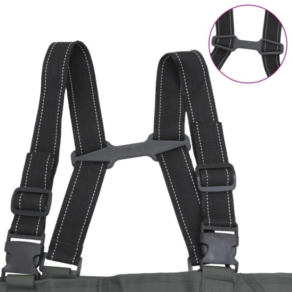 VidaXL hrudné brodiace topánky s čižmami opaskom tmavozelená veľkosť39 – Obrázok 5