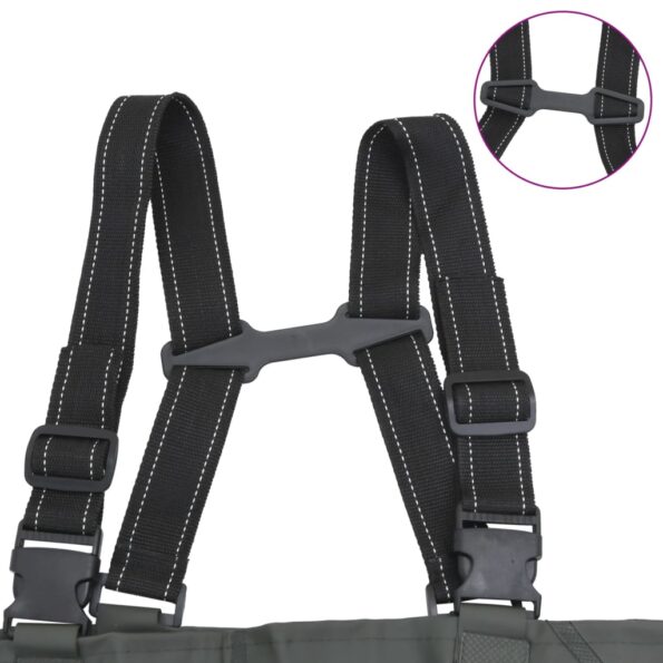 VidaXL hrudné brodiace topánky s čižmami opaskom tmavozelená veľkosť44 – Obrázok 5