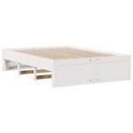 vidaXL Posteľ bez matraca so zásuvkami biela 140x200 cm borovica – Obrázok 7