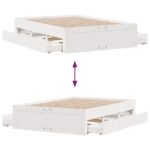 vidaXL Posteľ bez matraca so zásuvkami biela 140x200 cm borovica – Obrázok 10