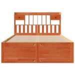 vidaXL Posteľ s knižnicou bez matraca vosková 140x190 cm borovica – Obrázok 4