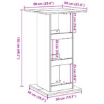 vidaXL Barový stôl s policami sivý sonoma 60x60x102cm kompozitné drevo – Obrázok 9