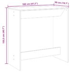 vidaXL Barový stôl biely 102x50x103,5 cm kompozitné drevo – Obrázok 9