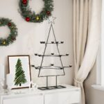 vidaXL Kovový vianočný dekoratívny stromček čierny 105 cm – Obrázok 3