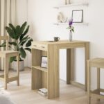 vidaXL Barový stôl dub sonoma 102x70x103,5 cm kompozitné drevo – Obrázok 3