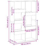 vidaXL Knižnica dub sonoma 100x33x155,5 cm kompozitné drevo – Obrázok 9