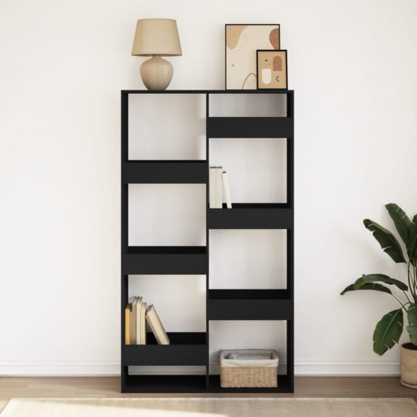 vidaXL Knižnica čierna 100x33x175 cm kompozitné drevo – Obrázok 3