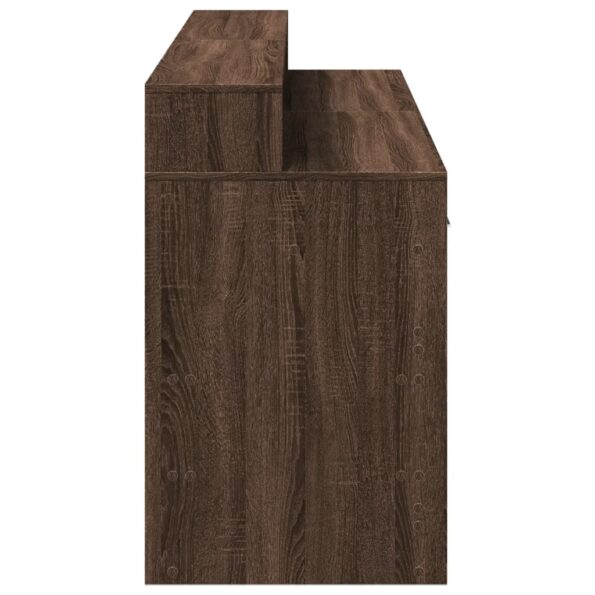 vidaXL Stôl s LED svetlami hnedý dub 160x55x91 cm kompozitné drevo – Obrázok 7