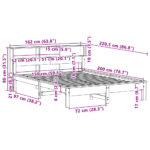 vidaXL Posteľ bez matraca biely 150x200 cm masívna borovica – Obrázok 9