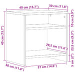 vidaXL Nočné stolíky 2 ks staré drevo 40x30x40 cm kompozitné drevo – Obrázok 11