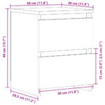 vidaXL Nočný stolík staré drevo 30x30x40 cm kompozitné drevo – Obrázok 10