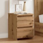 vidaXL Nočný stolík dub artisan 30x30x40 cm kompozitné drevo – Obrázok 3
