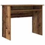 vidaXL Písací stôl, staré drevo 90x50x74 cm, kompozitné drevo – Obrázok 2
