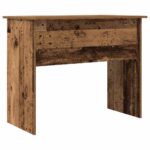 vidaXL Písací stôl, staré drevo 90x50x74 cm, kompozitné drevo – Obrázok 6