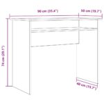 vidaXL Písací stôl, staré drevo 90x50x74 cm, kompozitné drevo – Obrázok 9