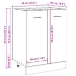 vidaXL Spodná skrinka “Lyon”, dub artisan 60x46x81,5 cm – Obrázok 12