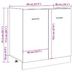 vidaXL Skrinka pod drez, dub artisan 80x46x81,5 cm, kompozitné drevo – Obrázok 12