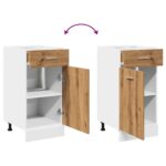 vidaXL Zásuvková skrinka dub artisan 40x46x81,5 cm kompozitné drevo – Obrázok 7