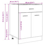 vidaXL Spodná skrinka+zásuvka, betónová 60x46x81,5cm, kompozitné drevo – Obrázok 11