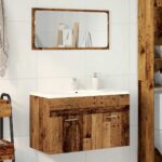 vidaXL Skrinka do kúpeľne staré drevo 80x38,5x46 cm kompozitné drevo – Obrázok 3