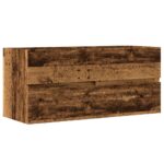 vidaXL Umývadlová skrinka staré drevo 100x38,5x45 cm kompozitné drevo – Obrázok 2