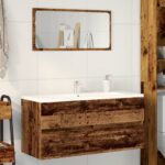 vidaXL Umývadlová skrinka staré drevo 100x38,5x45 cm kompozitné drevo – Obrázok 3