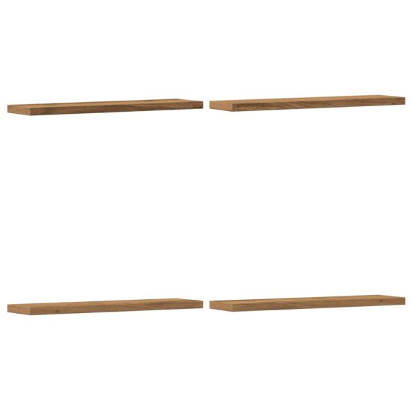 vidaXL Nástenné police 4 ks dub artisan 40x10x1,5 cm kompozitné drevo – Obrázok 2
