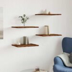 vidaXL Prídavné police 4 ks, staré drevo 40x30x1,5 cm, drevotrieska – Obrázok 3