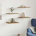 vidaXL Prídavné police 4 ks, dub artisan 40x30x1,5 cm, drevotrieska – Obrázok 3