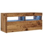 vidaXL TV skrinka s LED staré drevo 90x35x40 cm kompozitné drevo – Obrázok 3