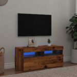 vidaXL TV skrinka s LED staré drevo 90x35x40 cm kompozitné drevo – Obrázok 4