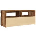 vidaXL TV skrinka s LED staré drevo 90x35x40 cm kompozitné drevo – Obrázok 9