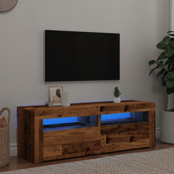 vidaXL TV skrinka s LED staré drevo 120x35x40 cm kompozitné drevo – Obrázok 4