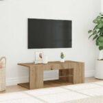 vidaXL TV skrinka s LED dub artisan 90x39x30 cm kompozitné drevo – Obrázok 3