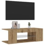 vidaXL TV skrinka s LED dub artisan 90x39x30 cm kompozitné drevo – Obrázok 4