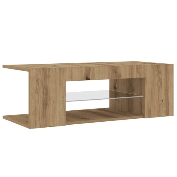 VXL8721158437839_g_en_hd_4.jpg vidaXL TV skrinka s LED dub artisan 90x39x30 cm kompozitné drevo – Obrázok 6