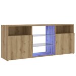 vidaXL TV skrinka s LED dub artisan 120x30x50 cm kompozitné drevo – Obrázok 5