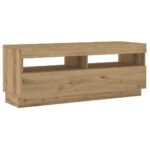 vidaXL TV skrinka s LED dub artisan 100x35x40 cm kompozitné drevo – Obrázok 6